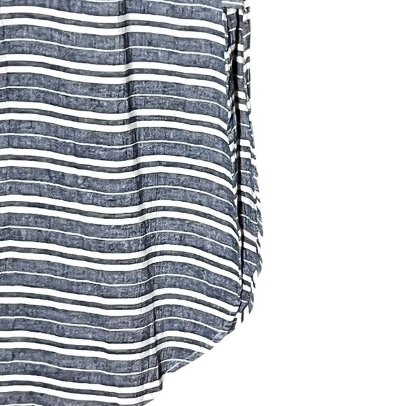 Corey Lynn Calter Anthropologie Maxi Skirt Cotton/Linen Navy Stripe Sm Coastal - Picture 4 of 6